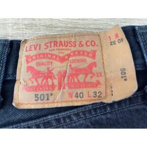 Levis 501XX Red Button Fly Denim Jeans Black 40x32